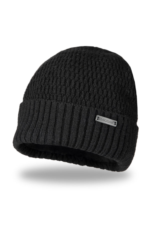 haggar Heathered Micro Cable Crown Beanie Graphite
