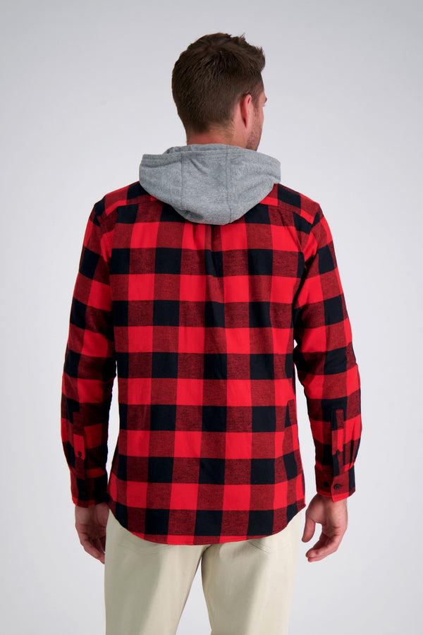 Haggar Long Flannel Plaid Shirt Red