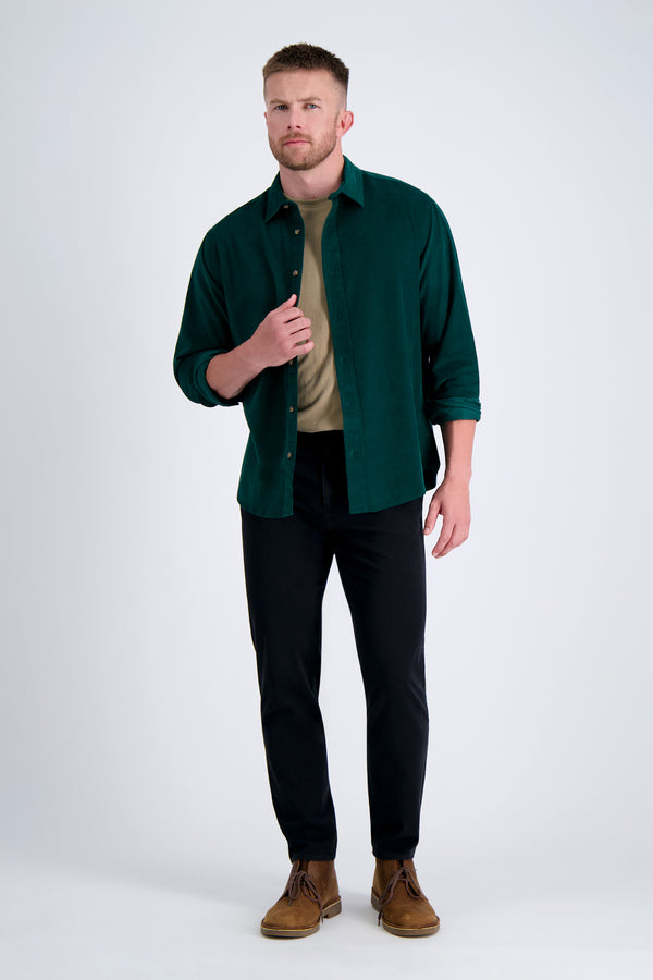 Haggar Long Sleeve Corduroy Shirt Medium Blue