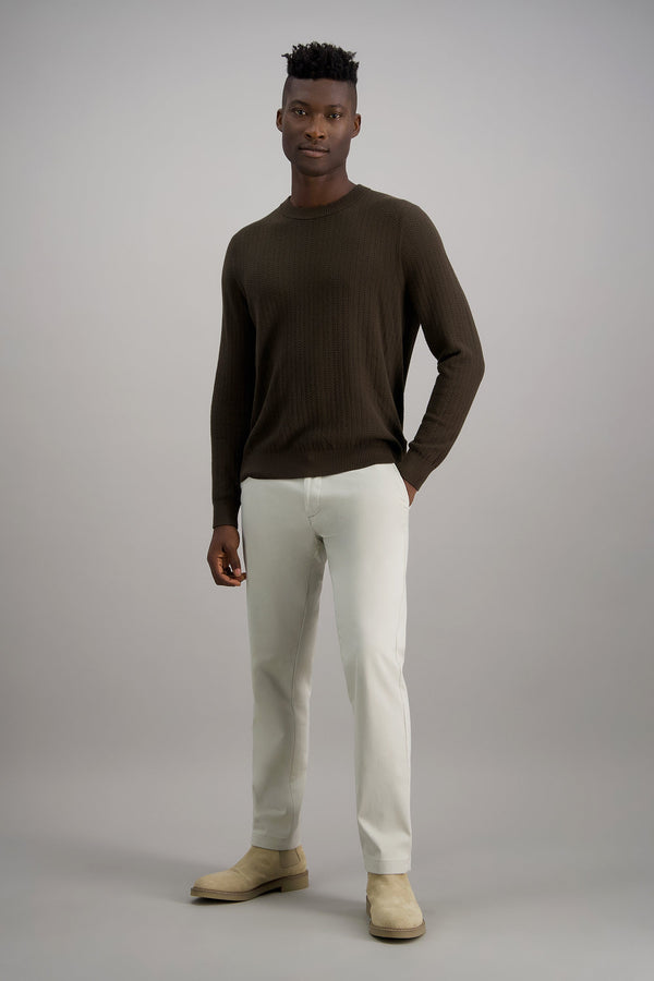 Haggar Long Sleeve Crewneck Sweater Winter White