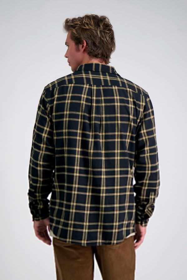 Haggar Long Sleeve Flannel Shirt Mocha