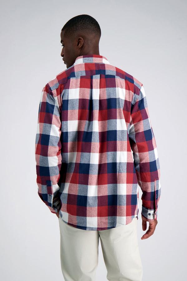 Haggar Long Sleeve Flannel Shirt Red