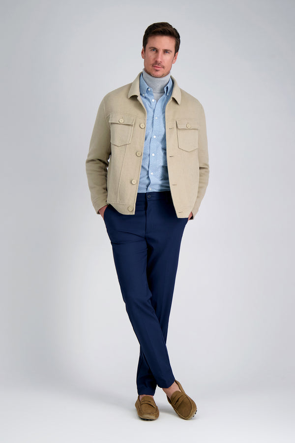 Haggar Long Sleeve Poplin Shirt Light Blue