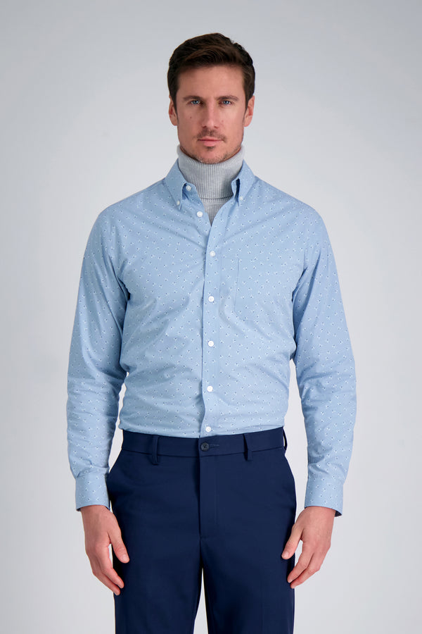 haggar Long Sleeve Poplin Shirt Light Blue