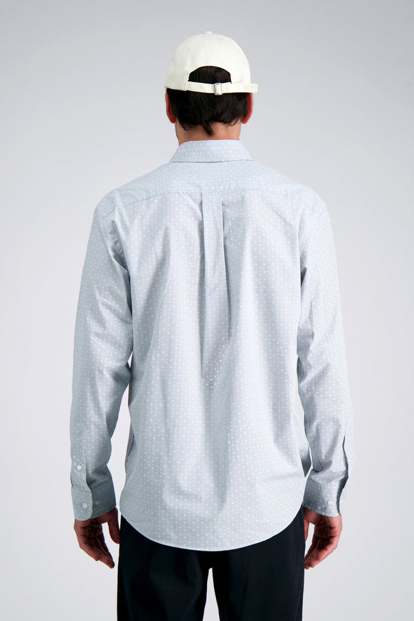 Haggar Long Sleeve Poplin Shirt Light Grey