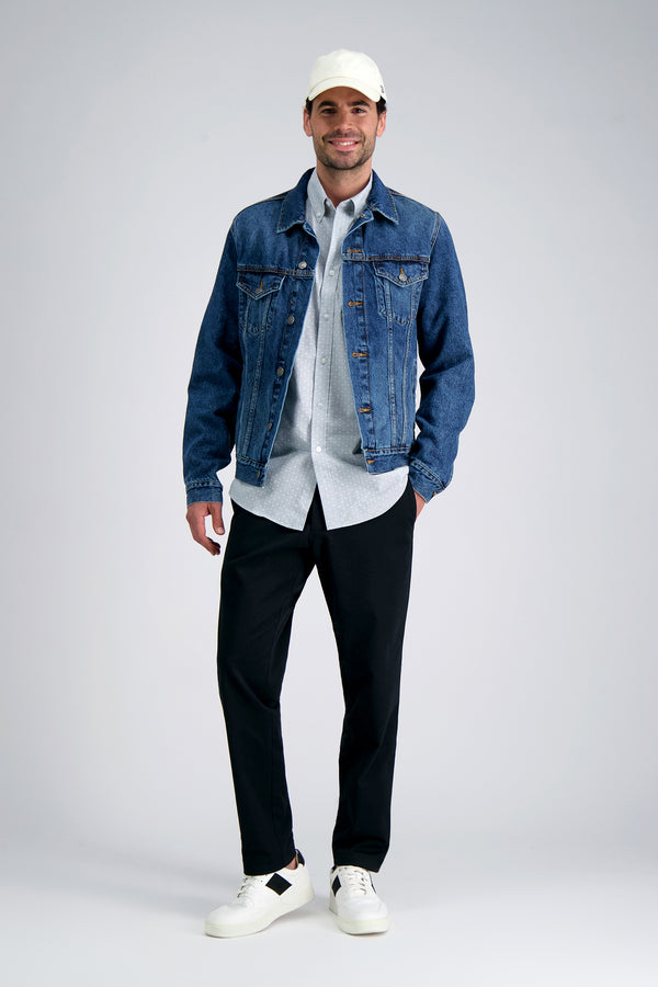 Haggar Long Sleeve Poplin Shirt Light Grey