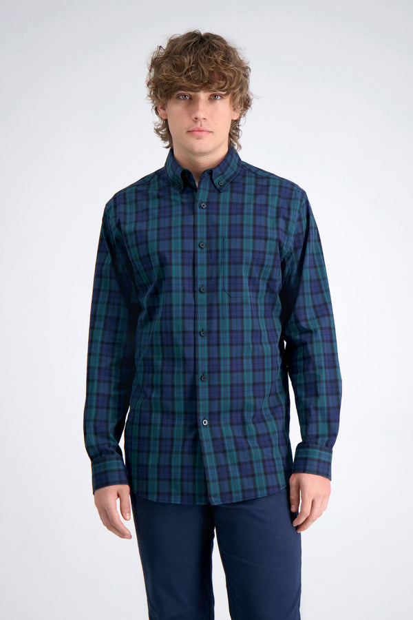 haggar Long Sleeve Poplin Shirt Navy