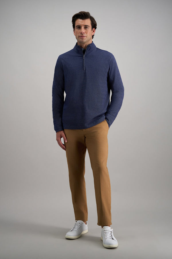 Haggar Long Sleeve Quarter Zip Shirt Black