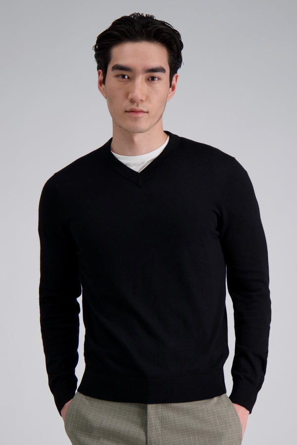 haggar Long Sleeve V-Neck Sweater Sangria