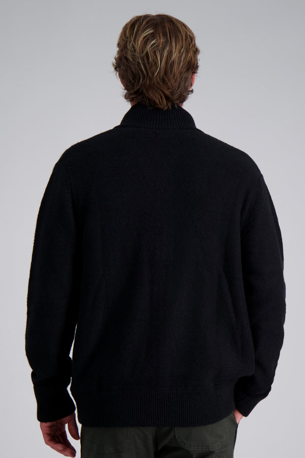 Haggar Long Sleeve Zip Sweater Dark Heather Grey