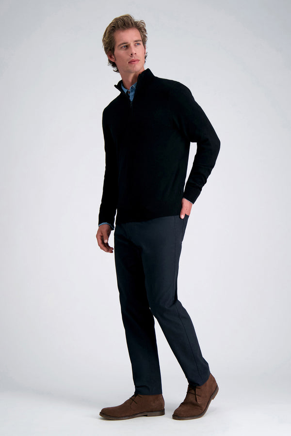 Haggar Long Sleeve Zip Sweater Sangria