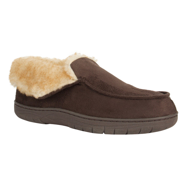 Haggar Microsuede Bootie Slippers Brown