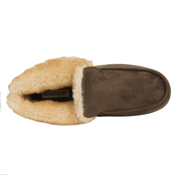 Haggar Microsuede Bootie Slippers Brown