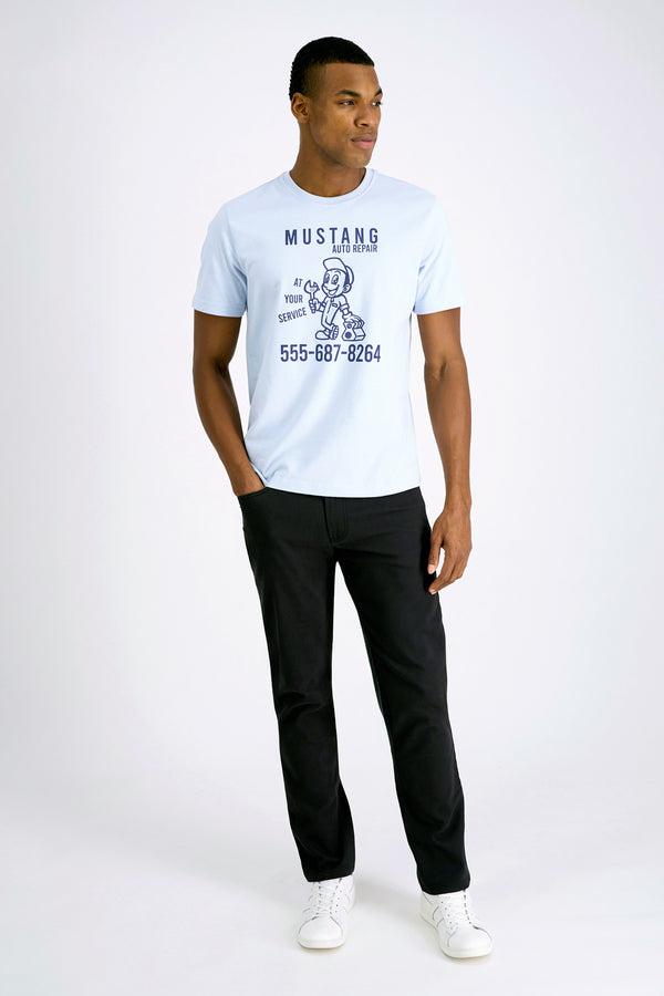 Haggar Mustang® Graphic Jersey Tee Light Blue