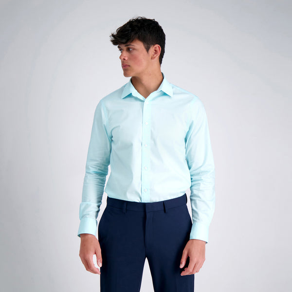 haggar Performance Seafoam Dress Shirt Light Blue