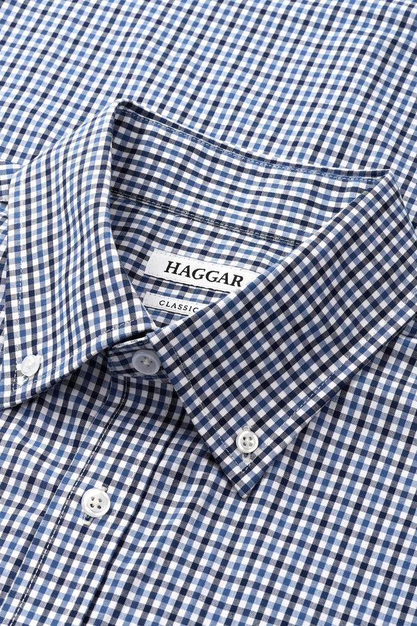 Haggar Premium Comfort Dress Shirt - Blue Plaid Blue
