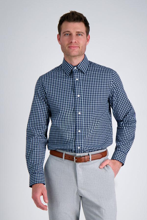 haggar Premium Comfort Dress Shirt - Navy Check Navy