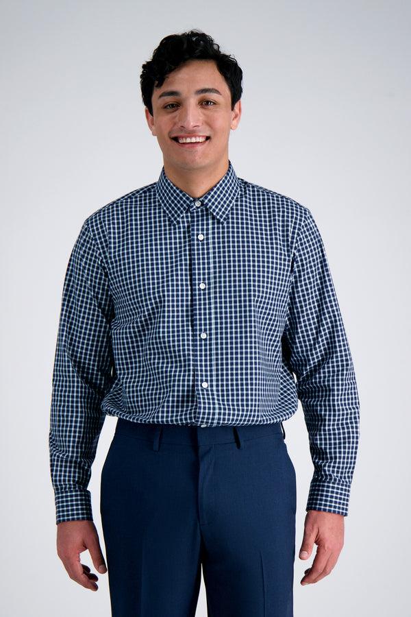 haggar Premium Comfort Dress Shirt - Navy Check Navy