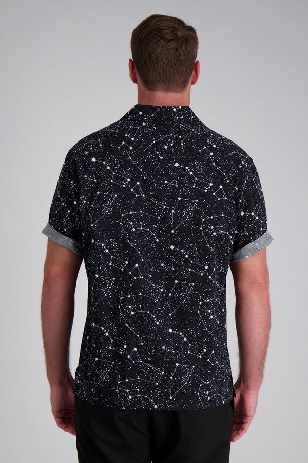 Haggar Short Sleeve Celestrial Camp Shirt Black