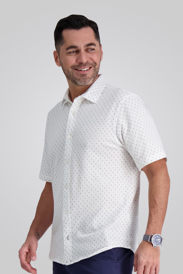 Haggar Short Sleeve Pique Shirt Tan