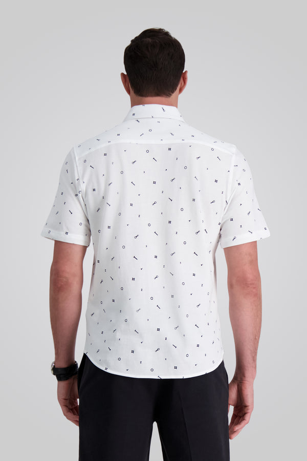 Haggar Short Sleeve Pique Shirt White