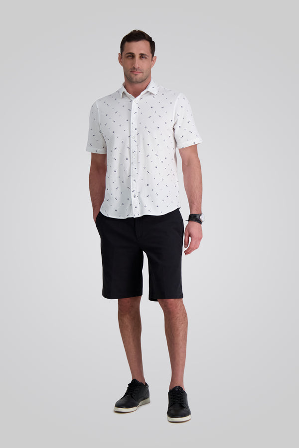Haggar Short Sleeve Pique Shirt White