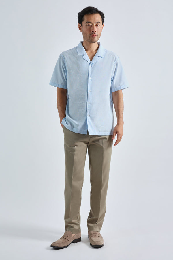 Haggar Short Sleeve Seersucker Camp Shirt Seafoam