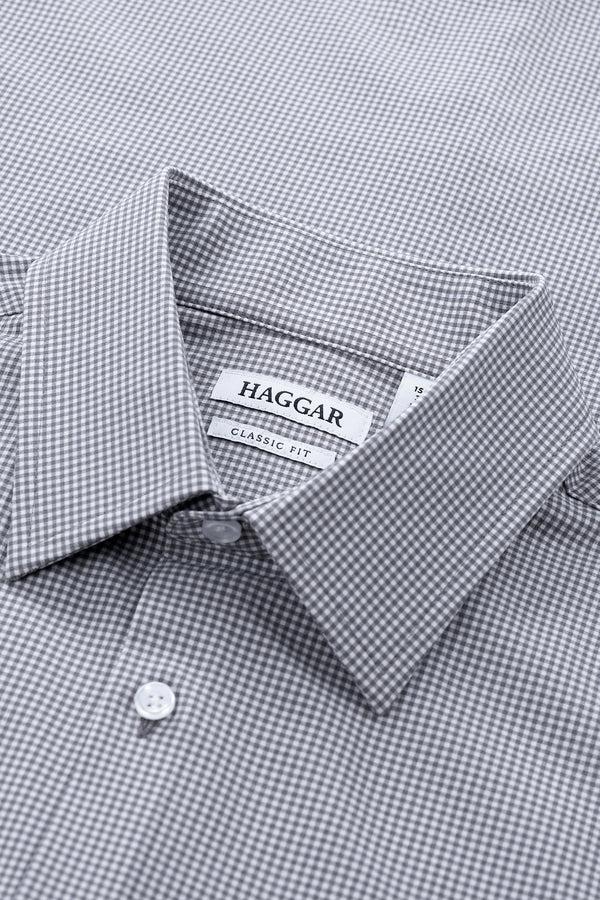 Haggar Smart Wash® Dress Shirt - Grey Check Grey