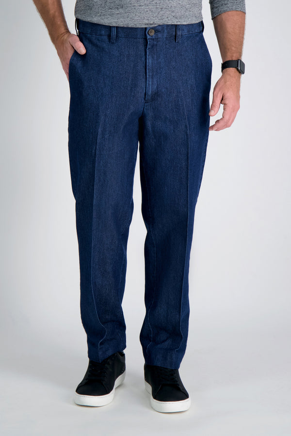 Haggar Stretch Denim Trouser Medium Blue