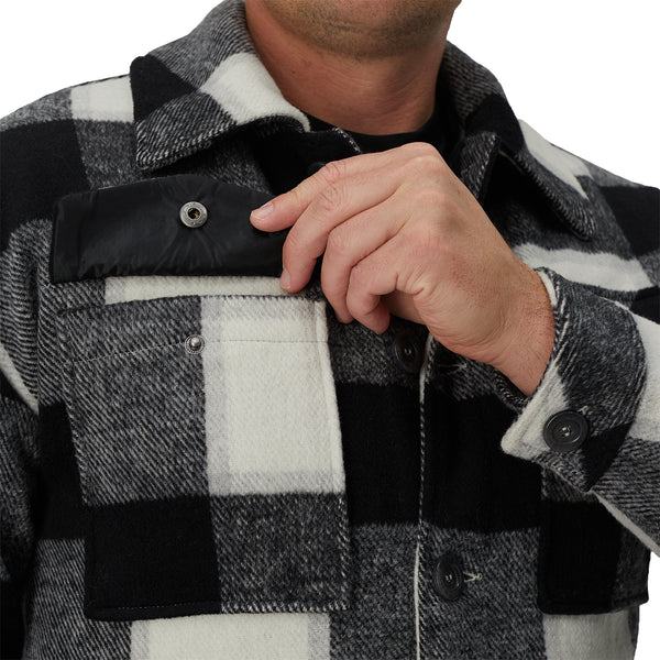 Haggar Supersoft Plaid Shacket Black