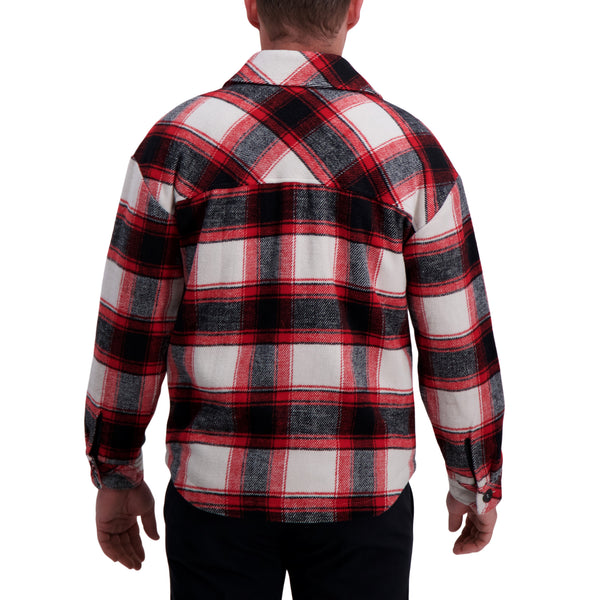 Haggar Supersoft Plaid Shacket Red