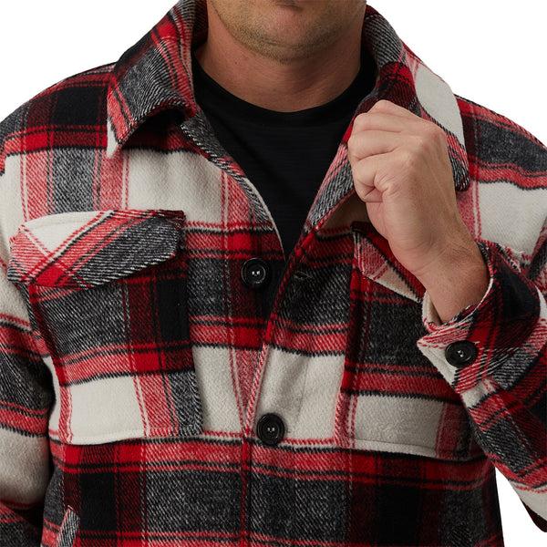 Haggar Supersoft Plaid Shacket Red