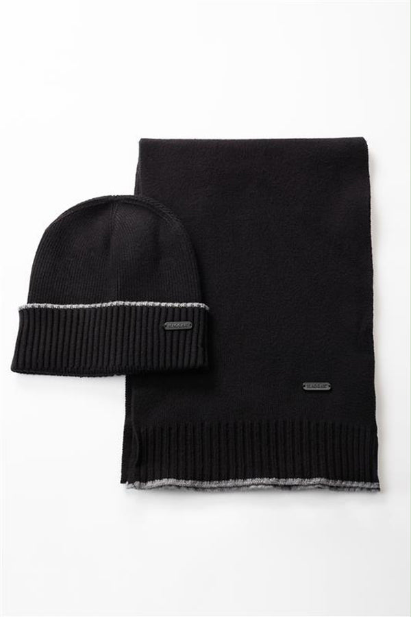 Haggar Wicking Beanie And Knit Scarf Set Black