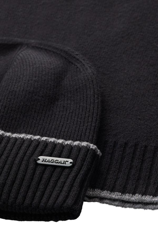 Haggar Wicking Beanie And Knit Scarf Set Black