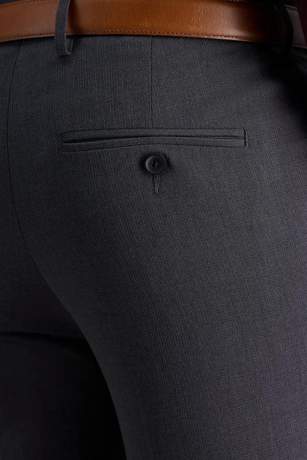 Haggar J.M. Haggar 4-Way Stretch Dress Pant - Check Glen Plaidㅤ Dark Grey