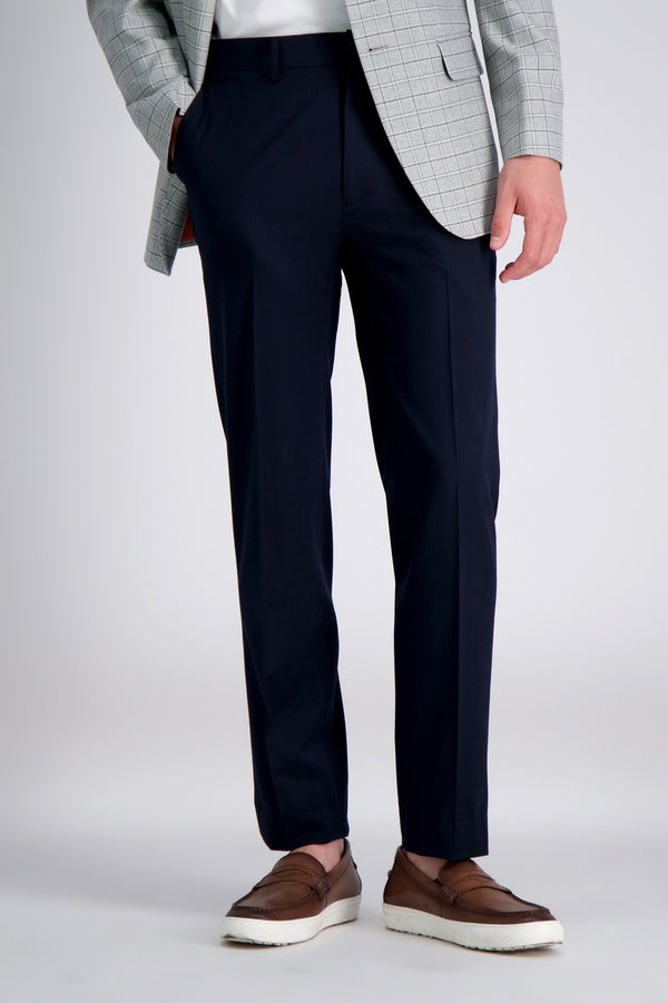 Haggar J.M. Haggar 4-Way Stretch Dress Pant - Check Glen Plaidㅤ Dark Grey
