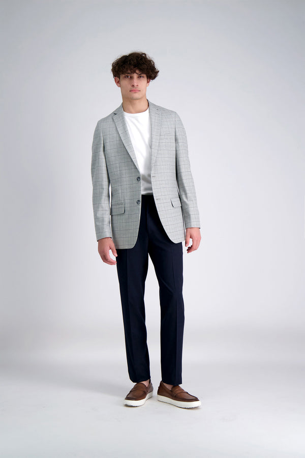 Haggar J.M. Haggar 4-Way Stretch Dress Pant - Check Glen Plaidㅤ Dark Grey