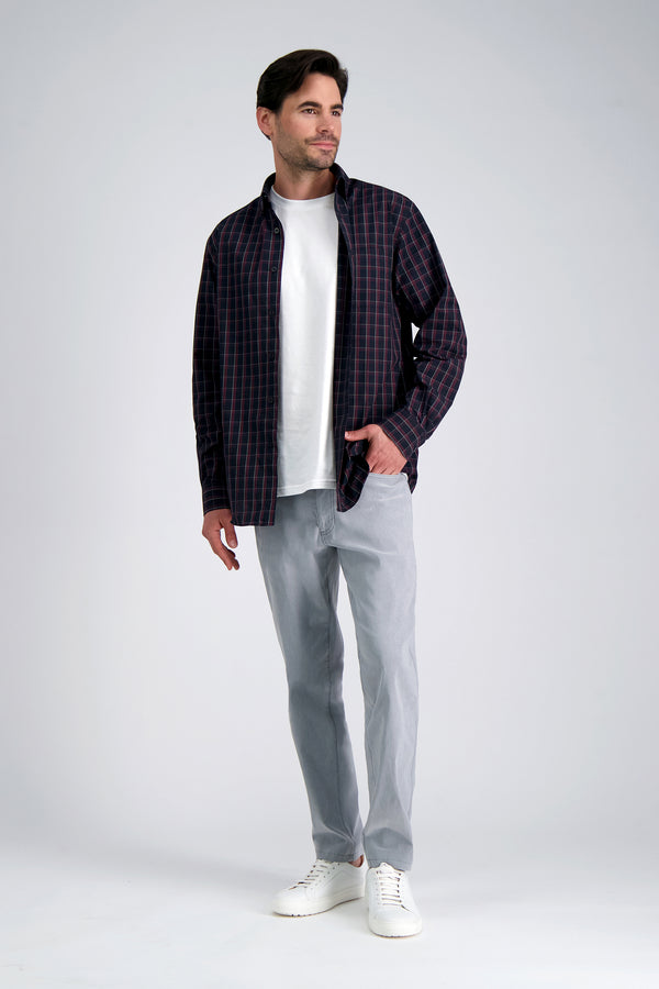 Haggar Life Khaki™ Long Sleeve Poplin Shirt Black