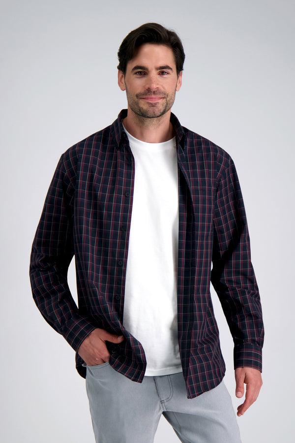 haggar Life Khaki™ Long Sleeve Poplin Shirt Black