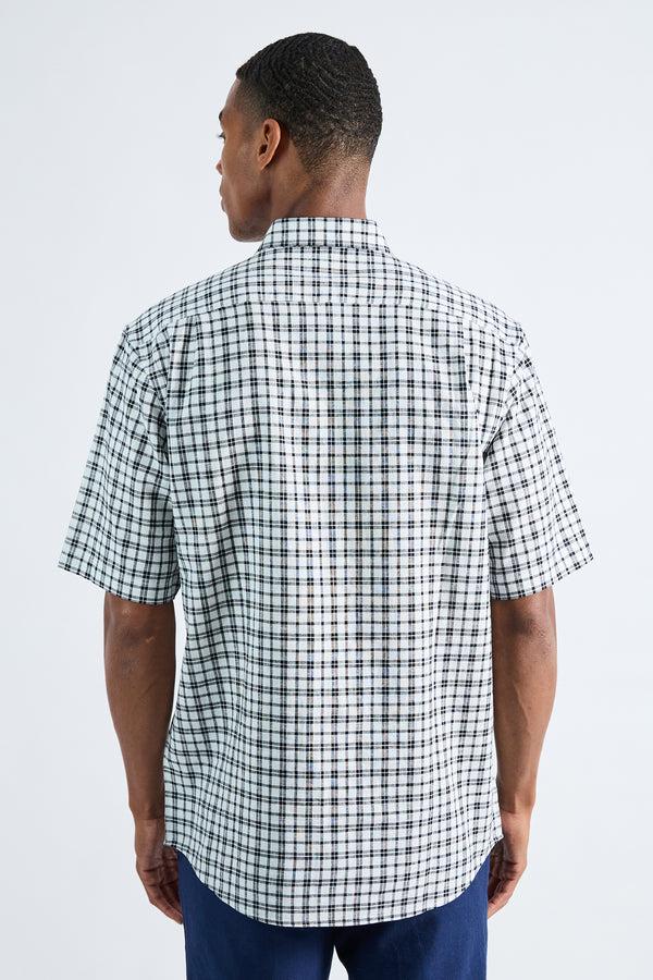 Haggar Life Khaki™ Short Sleeve Button-Down Linen Shirt White