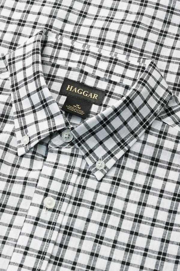 Haggar Life Khaki™ Short Sleeve Button-Down Linen Shirt White