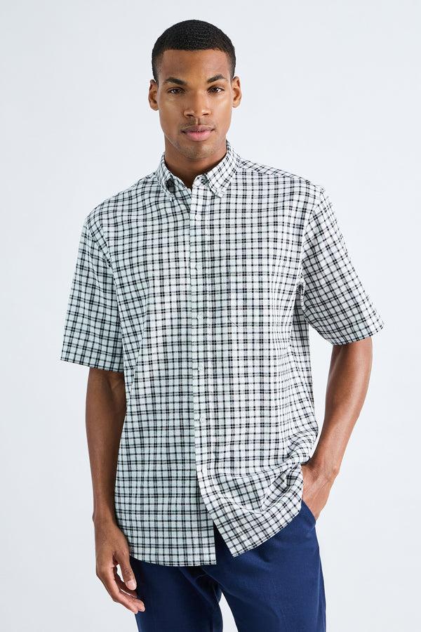 haggar Life Khaki™ Short Sleeve Button-Down Linen Shirt White