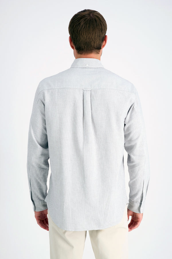 Haggar Mustang® Long Sleeve Oxford Stripe Shirt Black