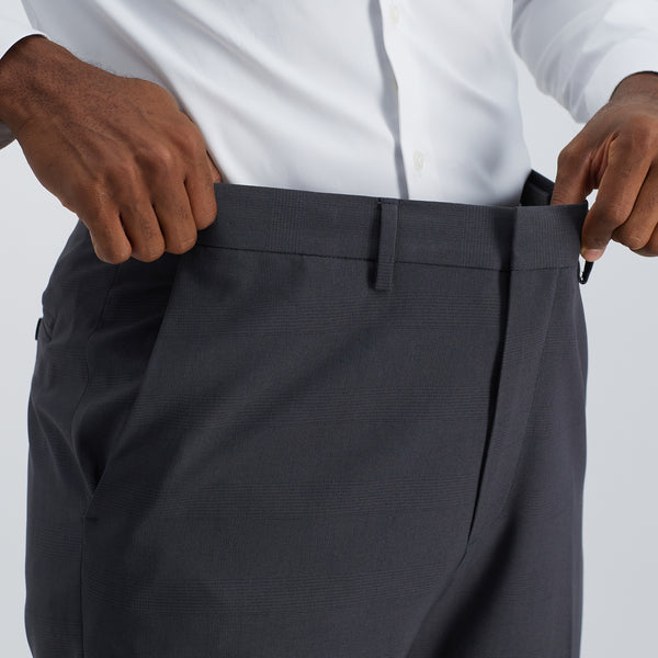 Haggar Premium Comfort Dress Pant - Tonal Glen Plaidㅤ Black / Charcoal