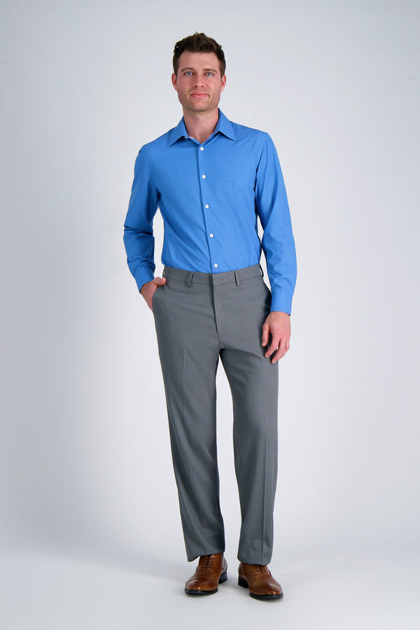 haggar Premium Comfort Dress Pant - Tonal Windowpane Blue