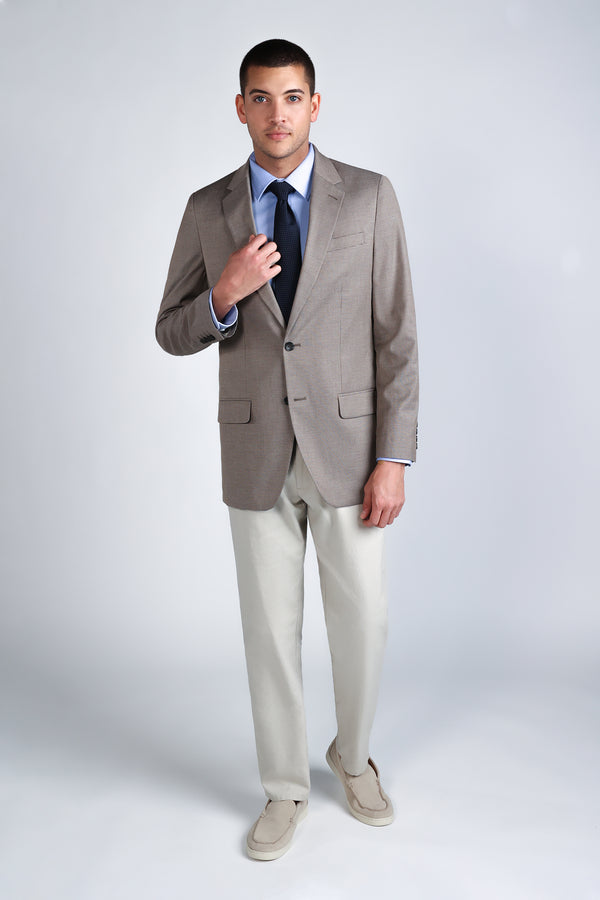 Haggar Premium Comfort Dress Shirt - Blue Herringbone Blue