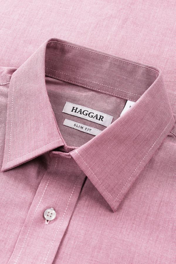 Haggar Premium Comfort Dress Shirt - Burgundy Heather Burgundy
