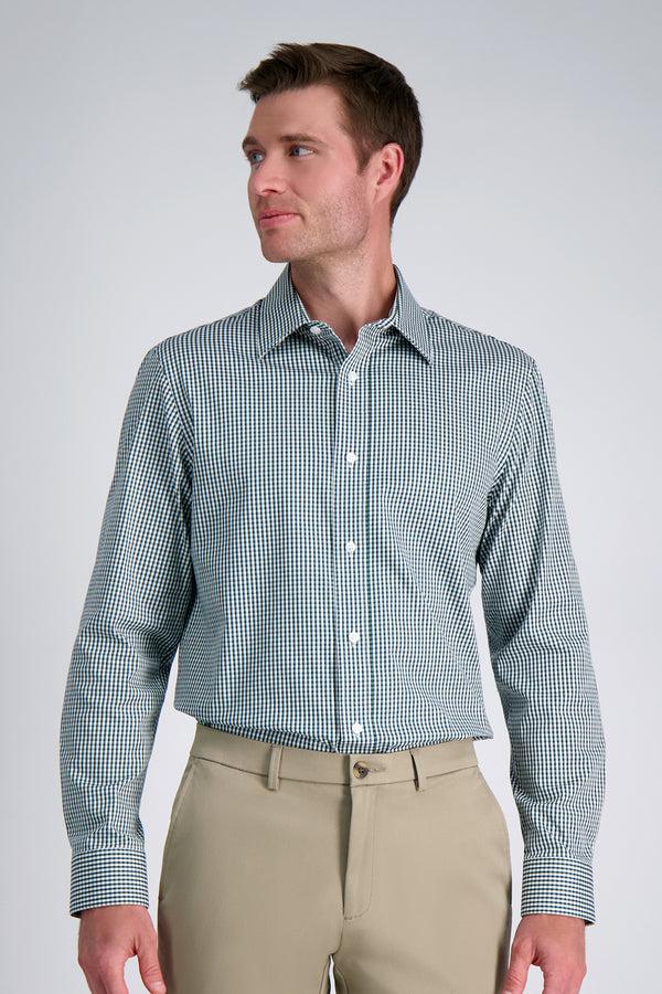 haggar Premium Comfort Dress Shirt - Dark Green Plaid Dark Green