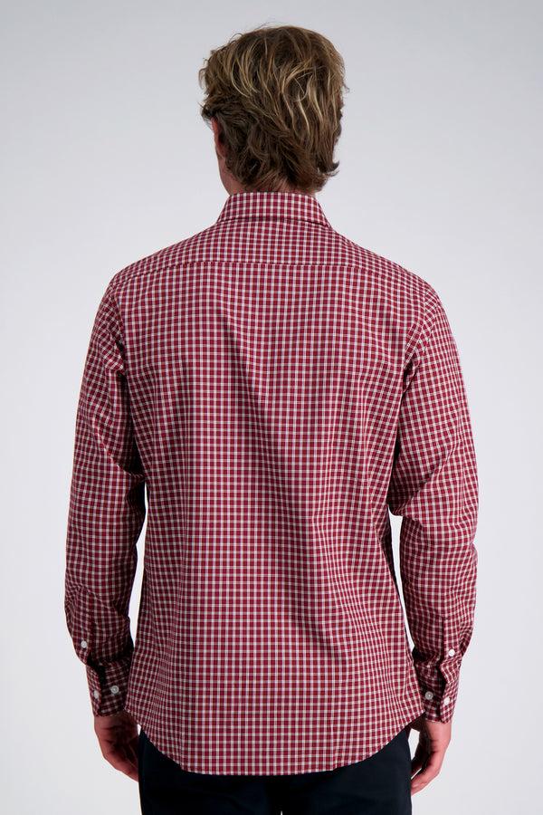 Haggar Premium Comfort Dress Shirt - Dark Red Check Red