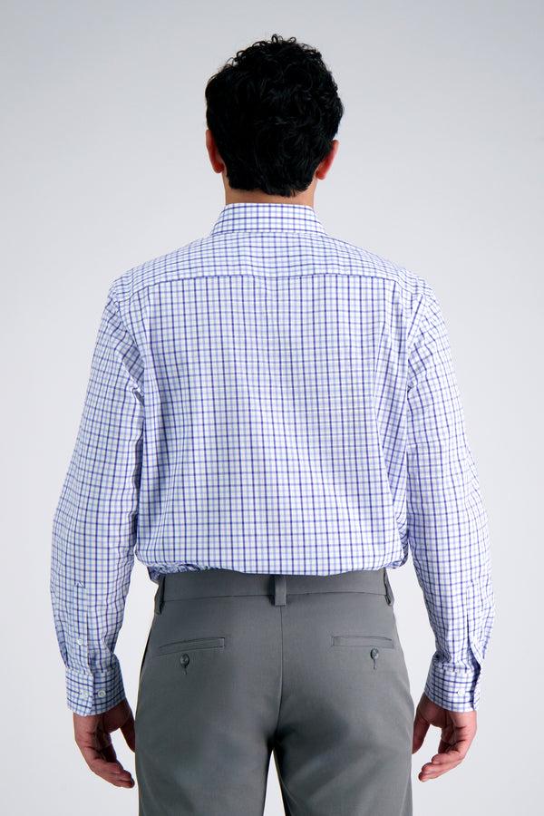 Haggar Premium Comfort Dress Shirt - Tonal Blue Check Medium Blue